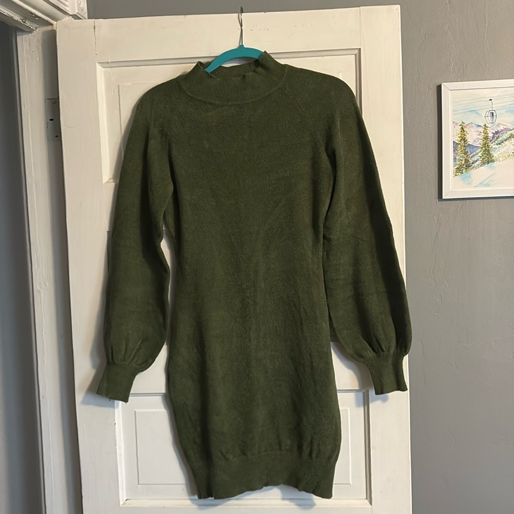 Green Sweater Dress by Exlura